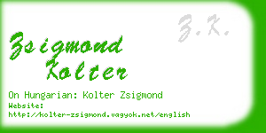 zsigmond kolter business card